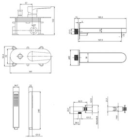 Set de cadă cu baterie ascunsă Cersanit S952-040 MODUO crom lucios