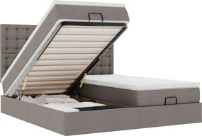 vidaXL Cadru de pat otoman cu saltele Taupe 180x200cm Material