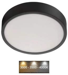 Plafonieră LED/21W/230V 3000/3500/4000K d. 22,5 cm neagră