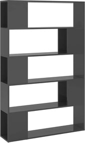 vidaXL Bibliotecă/Separator cameră, gri extralucios, PAL