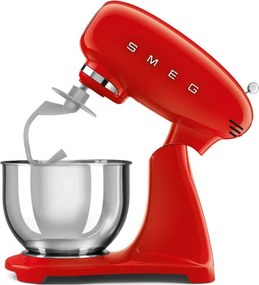 Mixer planetar SMEG SMF03RDEU, 800 W, 4,8 l, 10 viteze, Functie de pornire treptata, Rosu