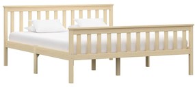 vidaXL Cadru de pat, natural, 160 x 200 cm, lemn masiv de pin