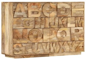 vidaXL Comodă alfabet cu 6 sertare, 120x35x79 cm, lemn masiv de mango
