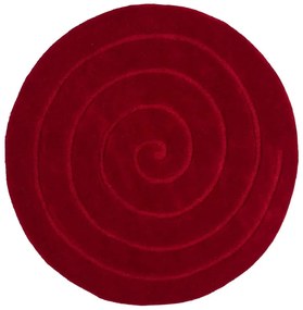 Covor rotund din lână Think Rugs Spiral, ⌀ 180 cm, roșu rubin