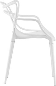 Set 4 bucati scaune din plastic KATO albe