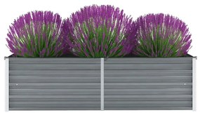 vidaXL Strat înălțat de grădină, gri, 160 x 40 x 45 cm oțel galvanizat