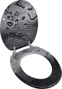 vidaXL Scaun de toaletă cu capac din MDF, design cu picături de apă