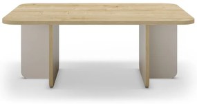 Măsuță de cafea crem/în culoare naturală cu blat cu aspect de lemn de stejar 56x100 cm Hillary – Marckeric