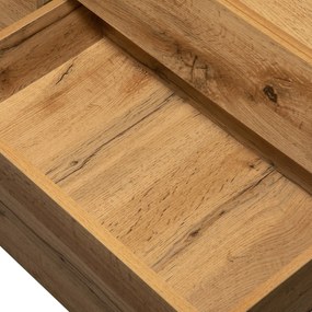 Mobilă TV modernă cu design în blocuri de culoare, Culoare naturală+Negru | Aosom Romania