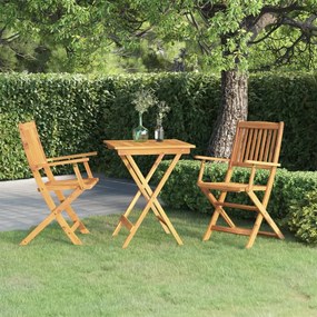 3058253 vidaXL Set mobilier grădină pliabil, 3 piese, lemn masiv acacia