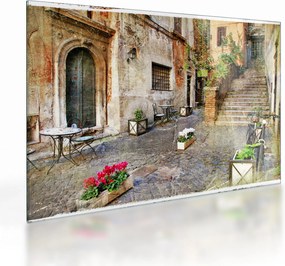 Tablou pe sticlă - Străzile vechi din Roma (70x50 cm)