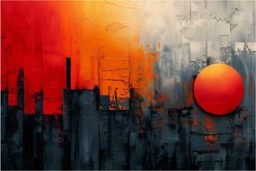 Tablou - Pictura abstractă a orașului (90x60 cm)