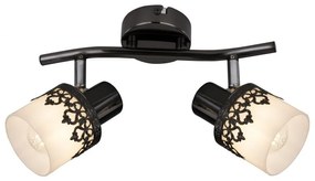 Aplica cu 2 spoturi design romantic LACEY negru/alb/crom 5342 RX