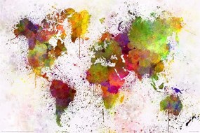 Poster World Map - Watercolour, ( x  cm)