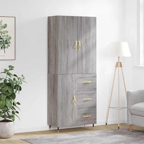 vidaXL Dulap înalt, gri sonoma, 69,5x34x180 cm, lemn compozit