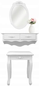 Masa de toaleta/machiaj, suspendata, cu oglinda si scaun