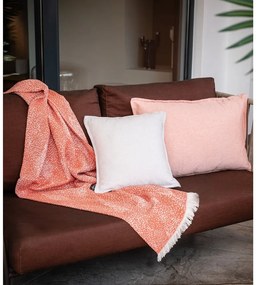 Pled din amestec de bumbac Euromant Dotty Diamond, 140 x 180 cm, roșu