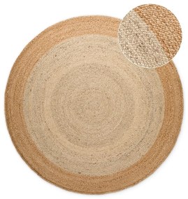 Covor fildeș reversibil, țesut manual rotund din iută ø 100 cm Jutta Ivory – Hanse Home