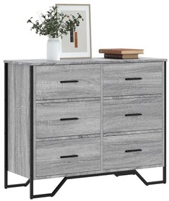 vidaXL Comodă cu sertare, gri sonoma 91x35,5x74,5 cm lemn prelucrat