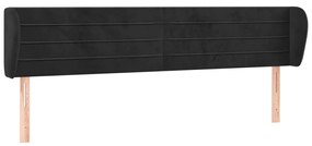 3117352 vidaXL Tăblie de pat cu aripioare negru 203x23x78/88 cm catifea