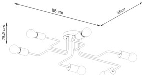 Lustră aplicată Sollux SL.1666 TIMBO 6xE27/15W/230V alb/bej/fag