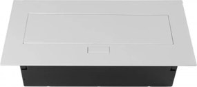 Priză încorporabilă în blat GTV, 2 prize Schuko, USB A + C, alb, 265 x130 mm Aluminiu/ plastic, Alb, L:265 mm; l:130 mm; H:110 mm