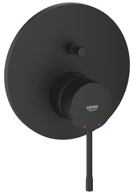 Baterie cada - dus incastrata Grohe Essence negru mat fara corp ingropat