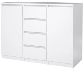 Comodă Simplicity 121 x 50 x 91 cm, alb lucios