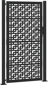 vidaXL Poartă de grădină neagră 100x175 cm, oțel, model cruce