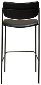 Scaun de bar din piele artificială DAN-FORM Denmark Zed, înălțime 107 cm, negru