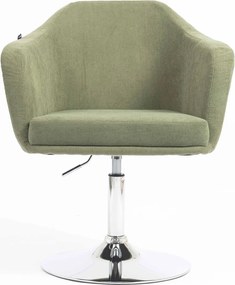 HR832N Scaun Catifea Reiată Premium culoare verde salvie cu Bază Cromata