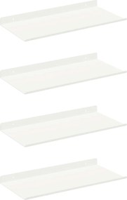 vidaXL Raft suspendat Pe perete 4 pcs Alb 40 x 18 x 2,5 cm Oțel