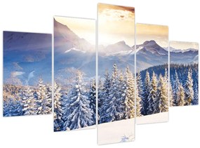 Tablou - Peisaj montan în timpul iernii (150x105 cm)