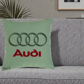 Perna Personalizata cu emblema Audi, 40x40 cm, Verde, Husa Detasabila, Perna Inclusa, BEKZ®
