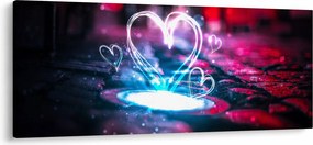 Tablou cu inima iluminată (120x50 cm)