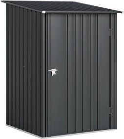 Outsunny Căsuță de Grădină 0,92m² din Oțel Galvanizat, Depozit pentru Unelte cu Ușă Blocabilă și Acoperiș Înclinat, 100x104x160 cm, Gri Închis | Aosom Romania