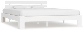 283159 vidaXL Cadru de pat cu tăblie, alb, 180x200 cm, lemn masiv de pin