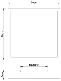 Plafonieră LED DORO LED/12W/230V 30x30 cm Globo 416080WWD1
