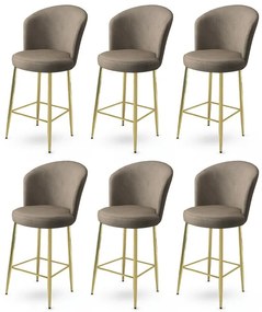 Set de scaune de bar Alte Cappuccino and Gold, 6buc., 6 buc.