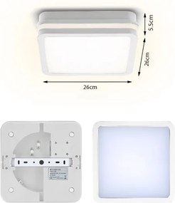 Brilagi - Corp de iluminat exterior BENE LED/24W/230V 26x26 cm alb IP54