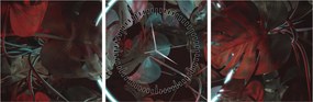 Tablou - Cerc de neon între palmieri (cu ceas) (90x30 cm)
