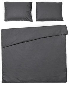 Lenjerie pentru pat dublu din bumbac stonewashed Bonami Selection, 200 x 220 cm, gri antracit