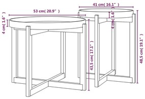 Masute de cafea, 2 buc., negru, lemn compozit si lemn de pin 1, Negru