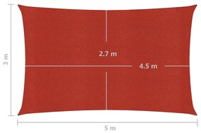 Panza parasolar, rosu, 3x5 m, HDPE, 160 g m   Rosu, 3 x 5 m