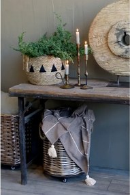 Consola natur din lemn reciclat cu picioare de metal 106x53x75 cm, „Grimaud"