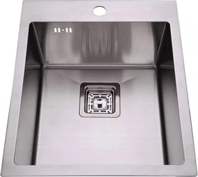 Chiuveta inox Inter Ceramic cu o cuva fara picurator finisaj inox satinat 42x50 cm