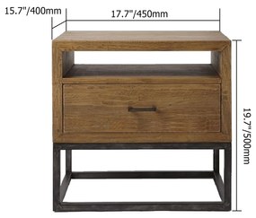 Noptieră rustică în culoare de nuc DEPRIMO 19404: adaugă farmecul stilului rustic în dormitorul tău by Deprimo