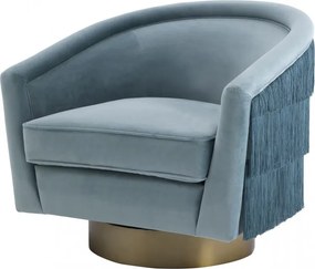 Fotoliu pivotant design elegant LUX Le Vante, albastru 113980 HZ