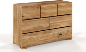 Comodă lemn masiv TerraCraft Stejar 3+2+1 Sertare, 120 × 45 × 81 cm - Bleached oil