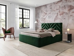 Pat matrimonial 140 cm Mengalora (Verde) (cu somieră) (cu sp. depozitare). Promo -17%. 1104171
